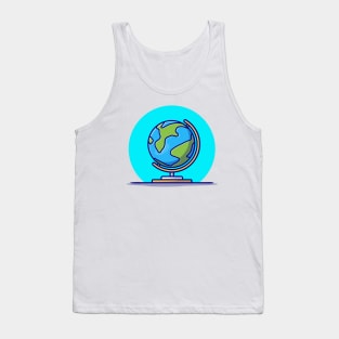 Globe Cartoon Vector Icon Illustration Tank Top